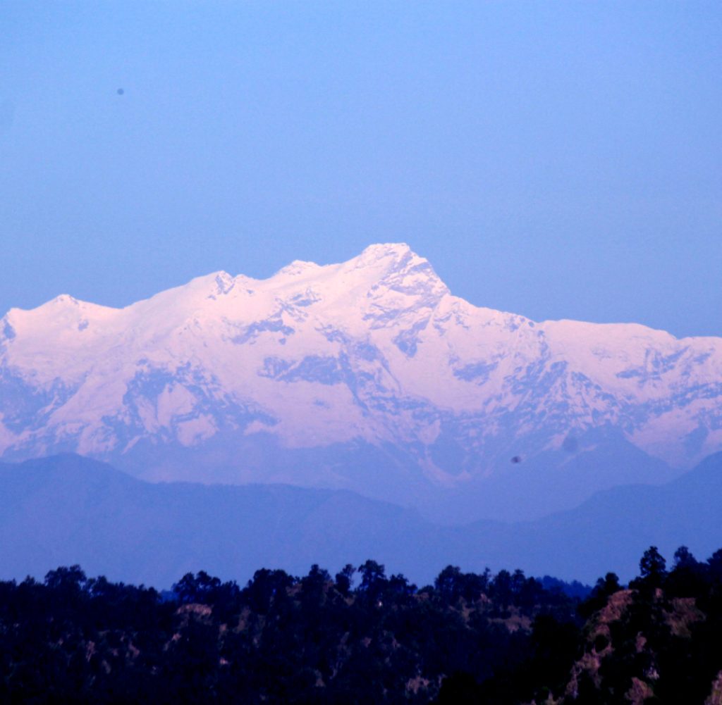 nanda devi hill from valmikinagar tiger reserv bihar